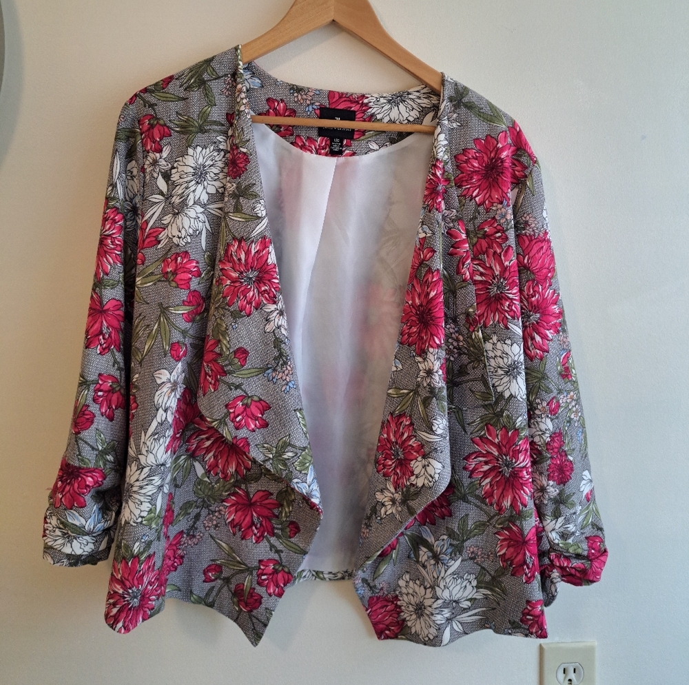 Floral Gray and Pink Women's Jacket